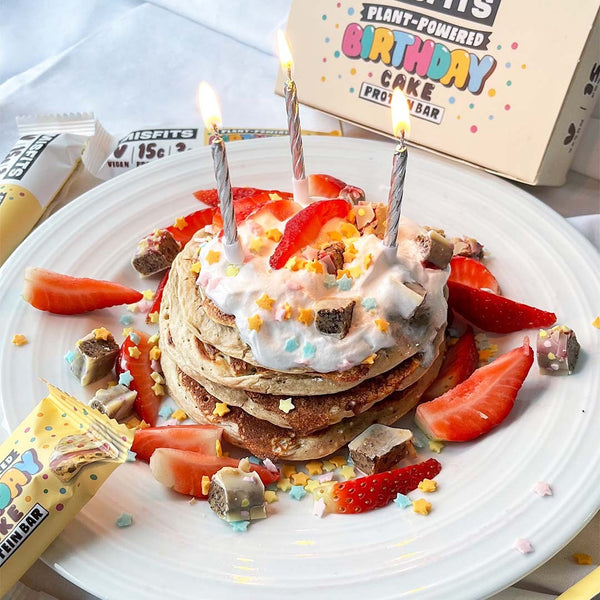 Birthday Cake Vegan Protein Pancakes